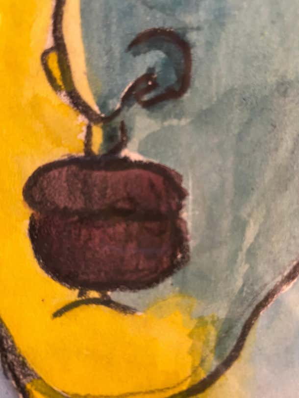 Two-Faces Colorful Pastel Portrait by Gillian Lefkowitz