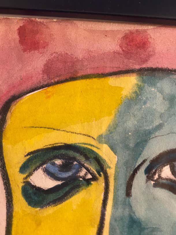 Two-Faces Colorful Pastel Portrait by Gillian Lefkowitz