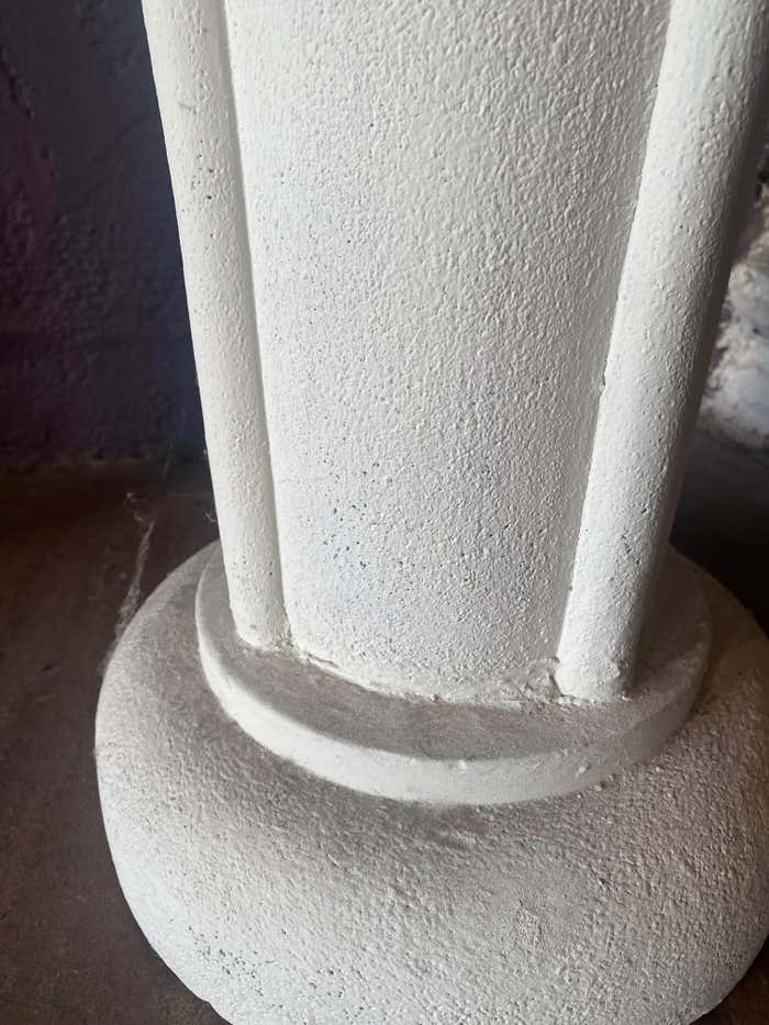 Contemporary White Plater Pedestal in Greek Revival Style