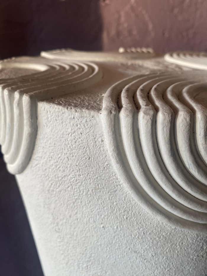 Contemporary White Plater Pedestal in Greek Revival Style