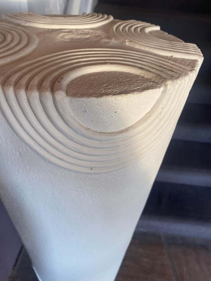 Contemporary White Plater Pedestal in Greek Revival Style