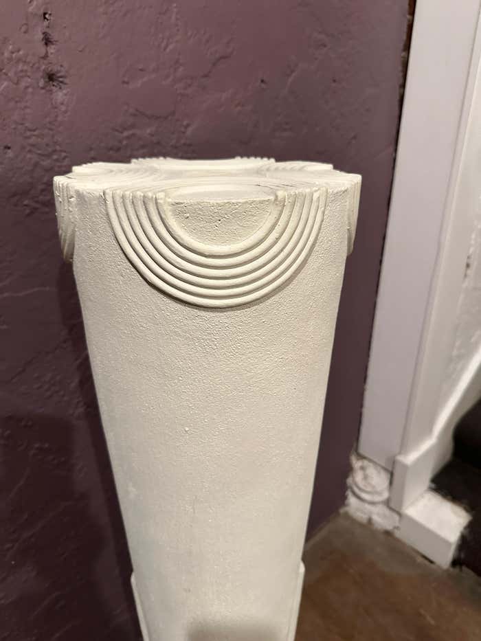 Contemporary White Plater Pedestal in Greek Revival Style