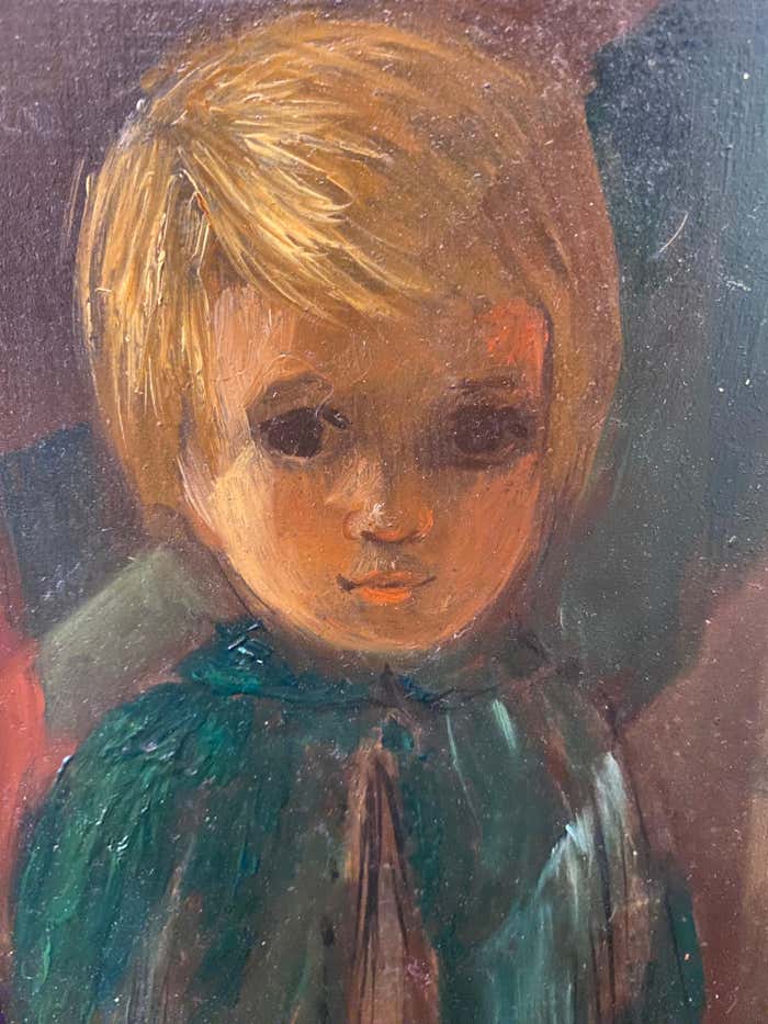 "The Last Doll" Post-Impressionist Oil Portrait by Mary Erikson