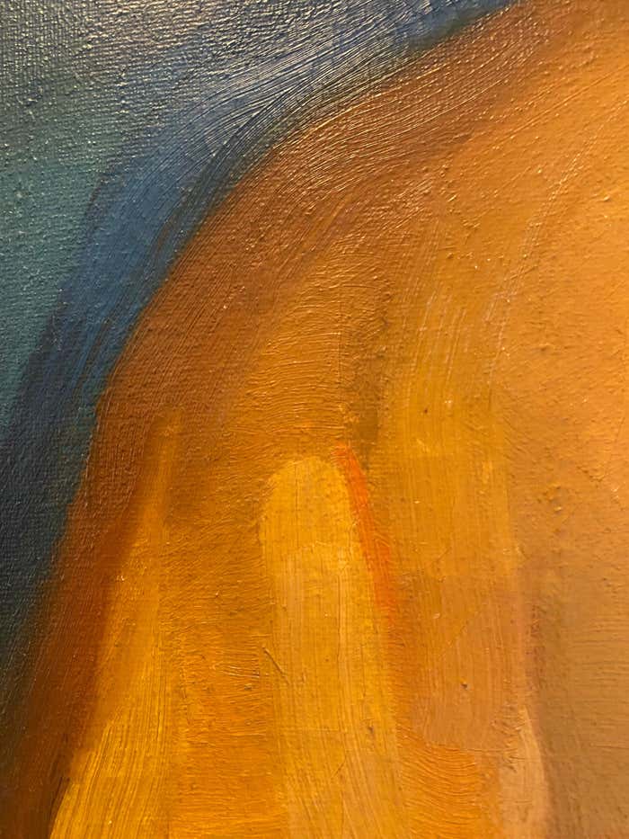 Acrylic Modern Portrait of Lady in Yellow Kimono