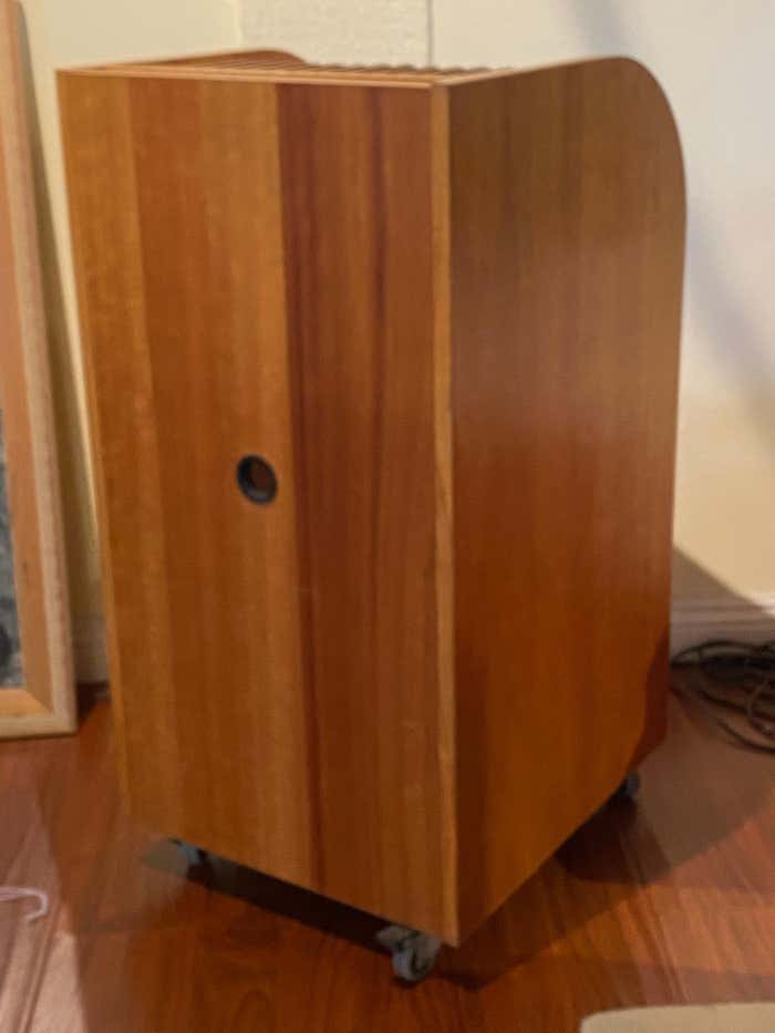 Walnut Mid-Century Modern File Cabinet with Dividers and Storage