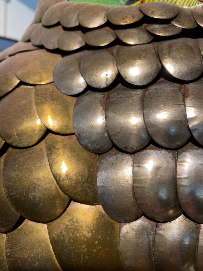 Large Modern Owl Sculpture on Hanging Perch by Sergio Bustamante