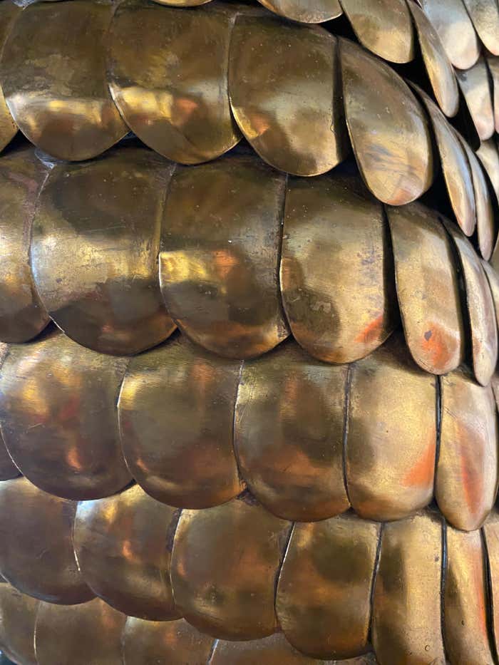 Large Modern Owl Sculpture on Hanging Perch by Sergio Bustamante