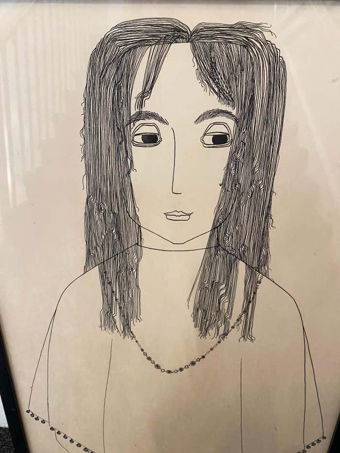 Minimalist Black and White Portrait Drawing by Jerry O'Day