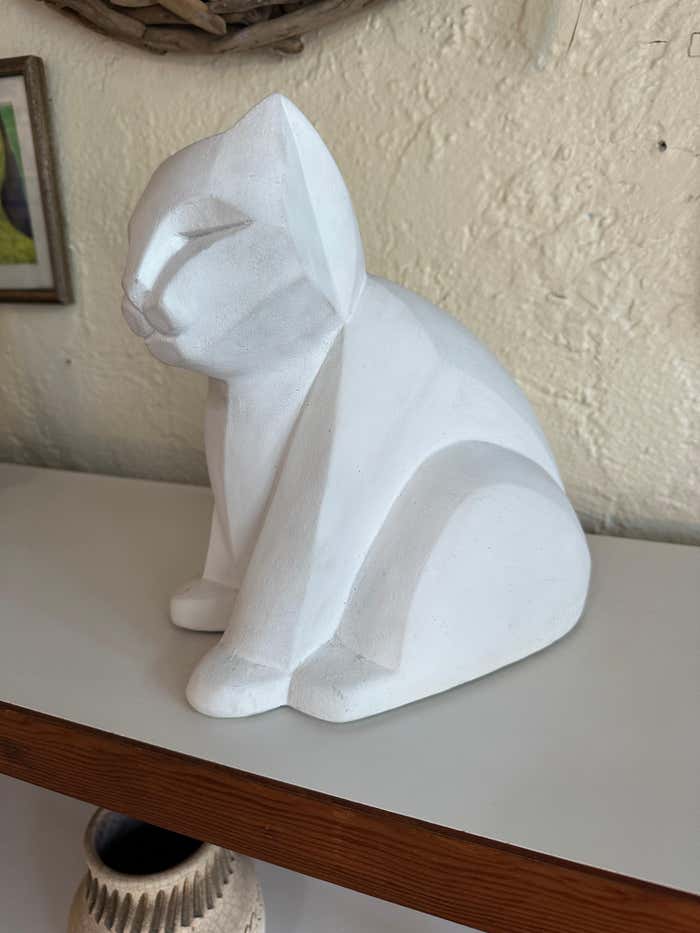 Cubist Cat Sculpture by Karin Swildens, Austin Productions