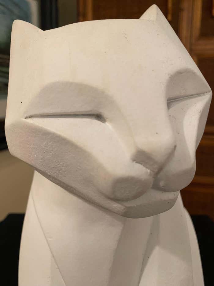 Cubist Cat Sculpture by Karin Swildens, Austin Productions