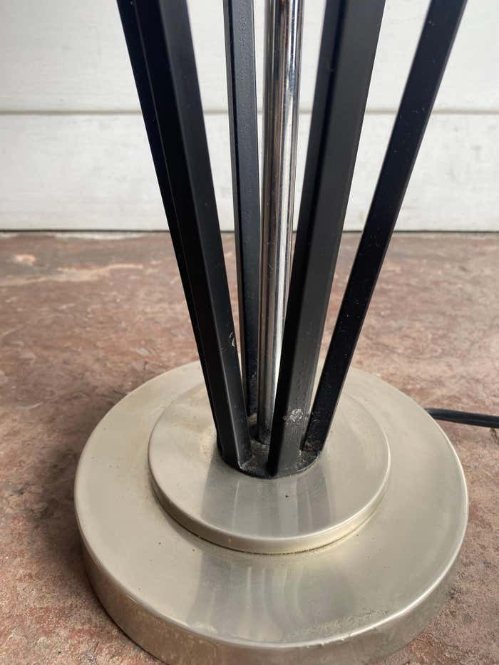 Pair of Modern Steel Geometric Lamps