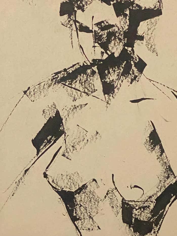 "Nude" Ink Drawing by Leon Collard