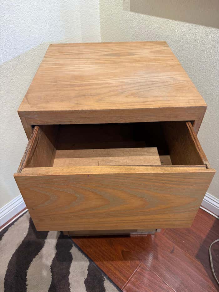 Minimalist Cerused Oak Nightstand by Russel Wright