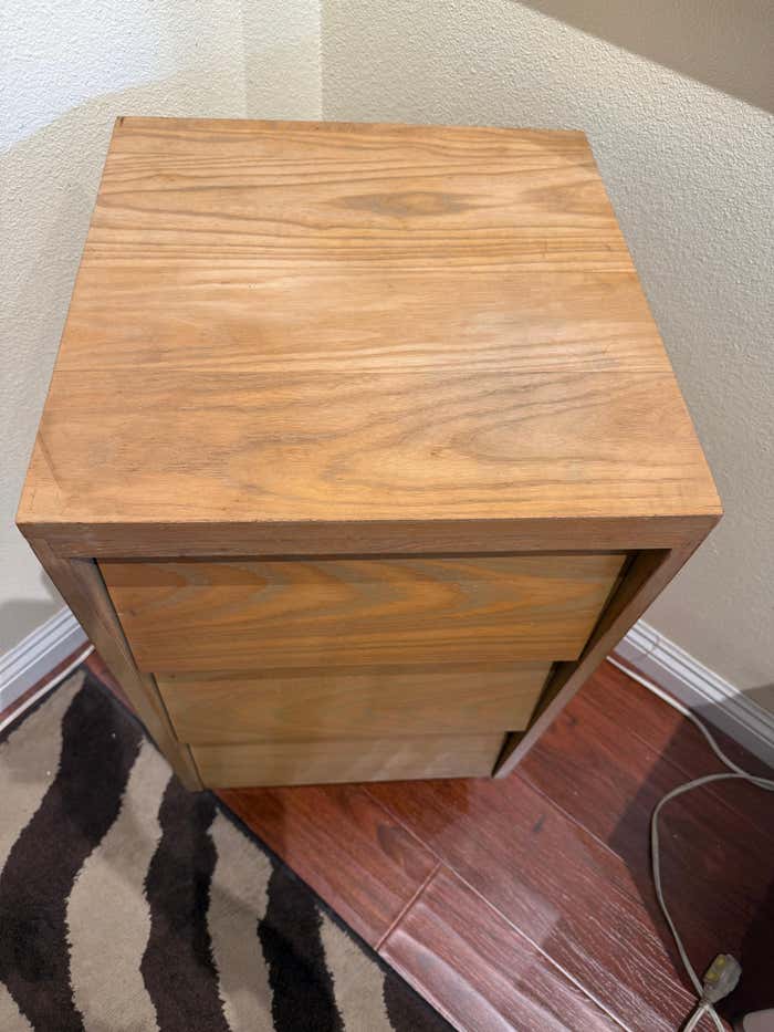 Minimalist Cerused Oak Nightstand by Russel Wright