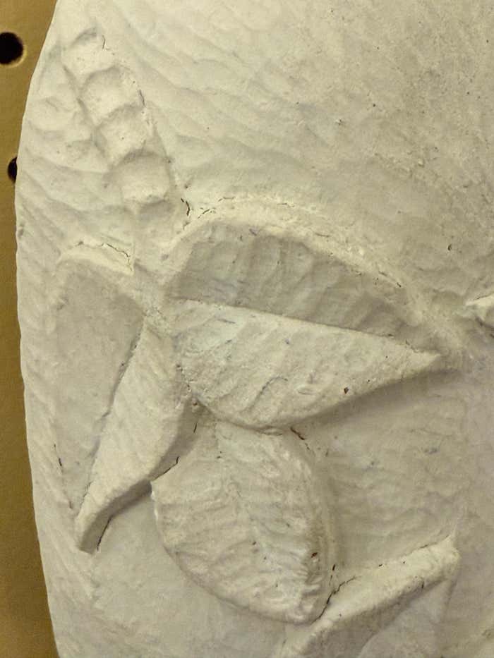 Pair of White Plaster Textured Wall Mexican Masks