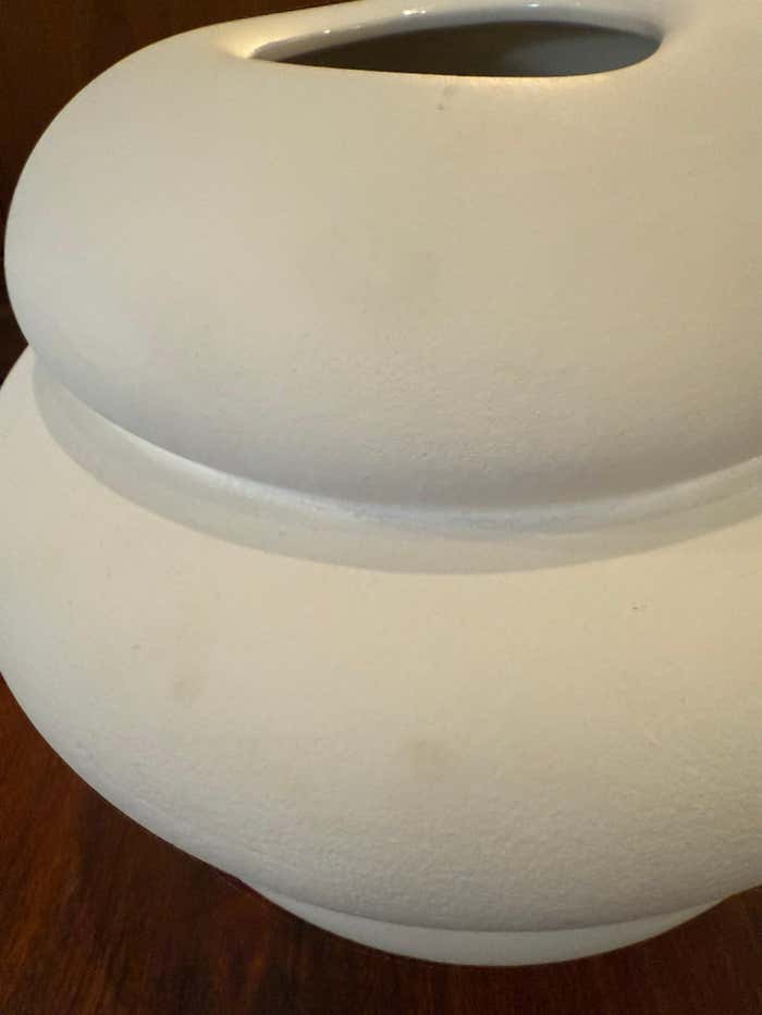Modern Minimalist Spiral White Ceramic Vase