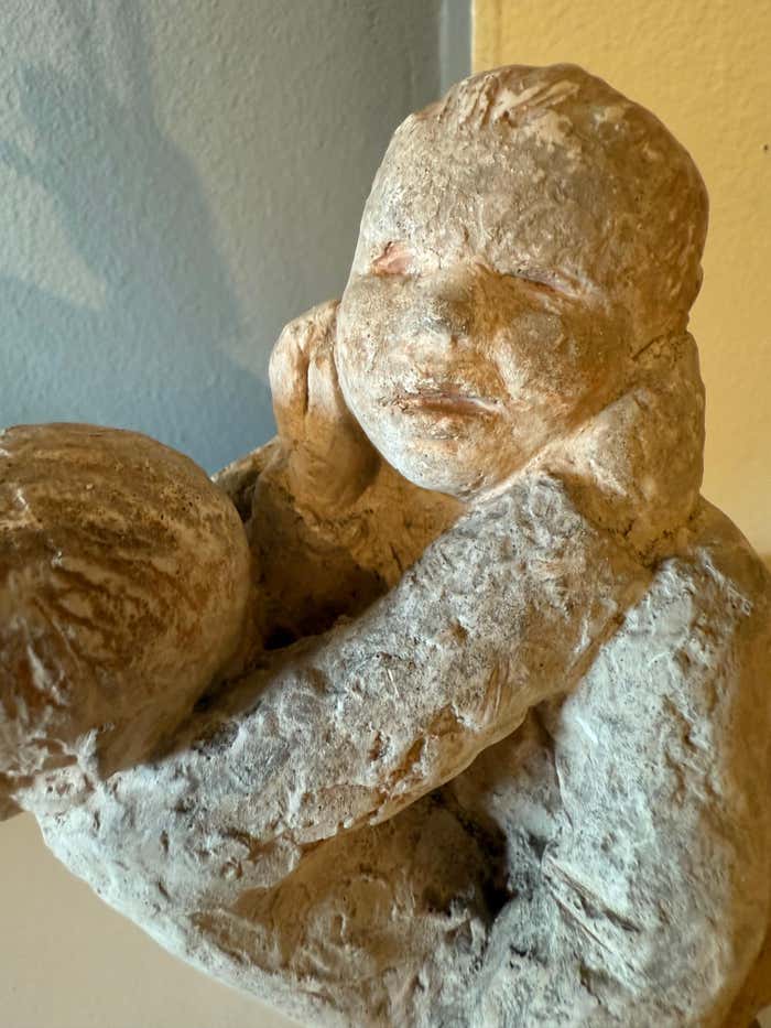 " Raufende Buben" Brawling Boys Brutalist Sculpture by Ludmilla Fischer-Pongratz