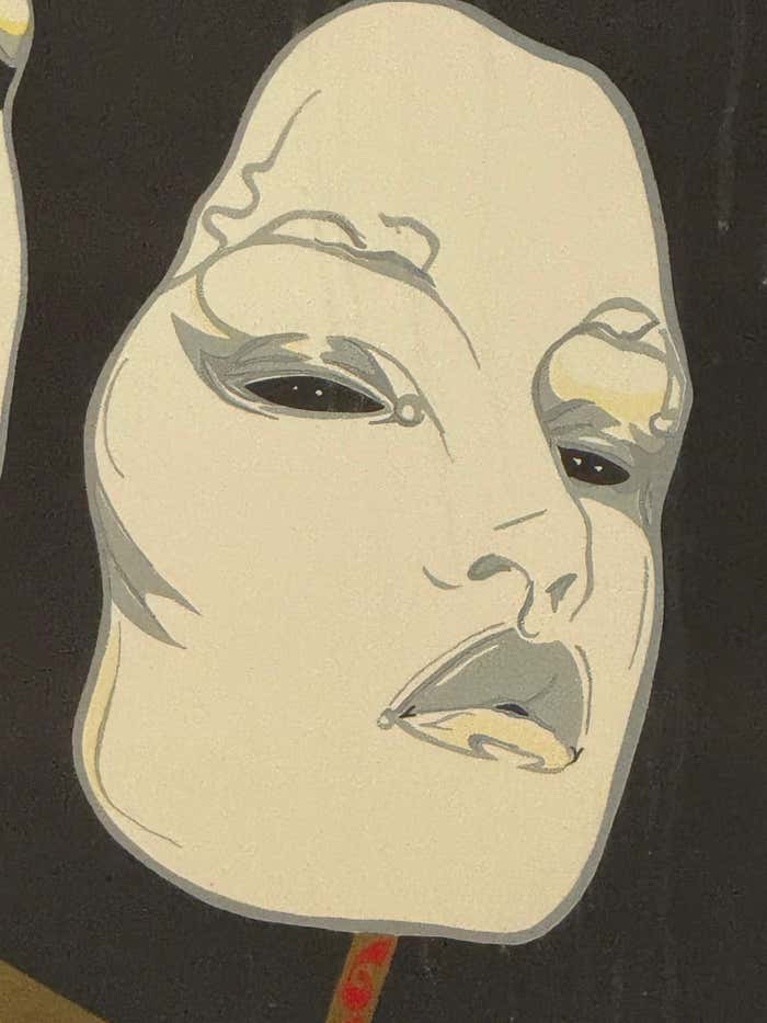 Masquarade #1, Large Modern Portrait by Leal