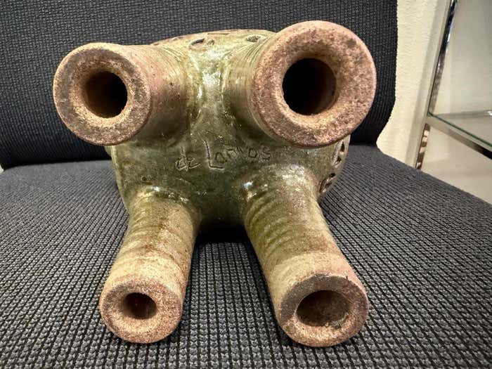 "Mythical Creature", Green Ceramic Sculpture by Dora De Larios