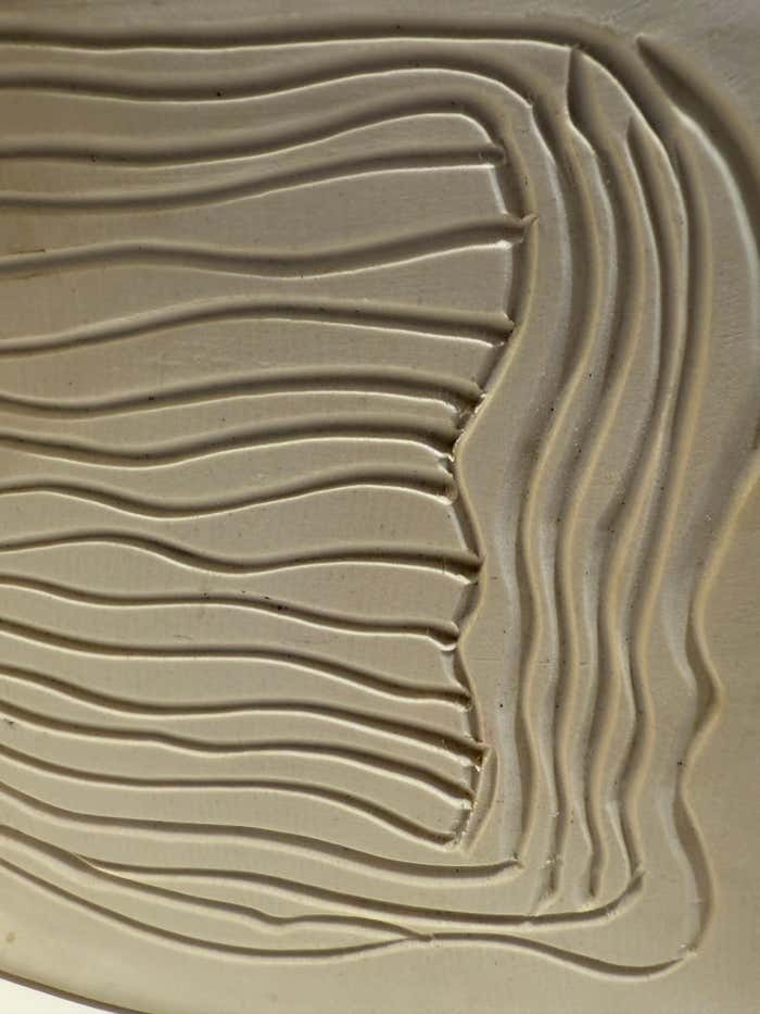 Wavy White Ceramic Vase by Dora De Larios
