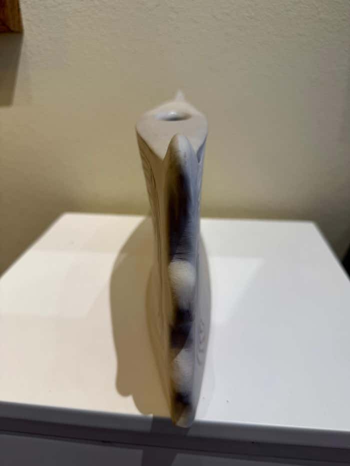 Wavy White Ceramic Vase by Dora De Larios