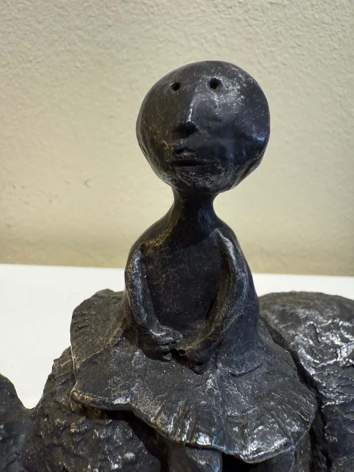 The Journey Girl On Rhino, Cast Bronze Sculpture by Graciela Rodo Boulanger
