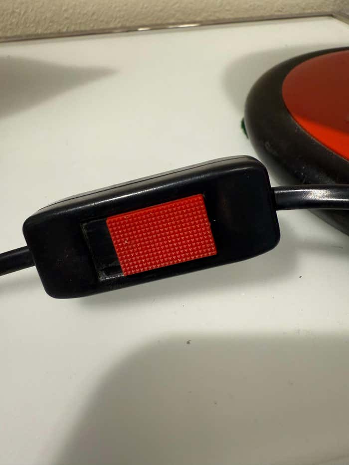 French Midcentury Modern Red and Black Desk Lamp by Aluminor