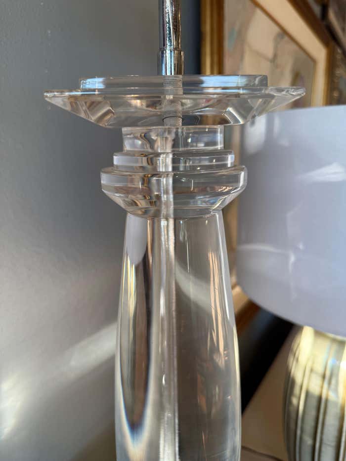 Pair of Modern Lucite Table Lamps in the style of Karl Springer