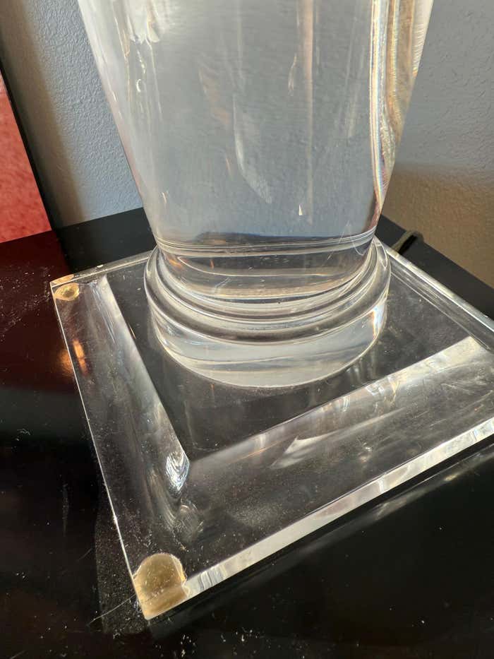 Pair of Modern Lucite Table Lamps in the style of Karl Springer
