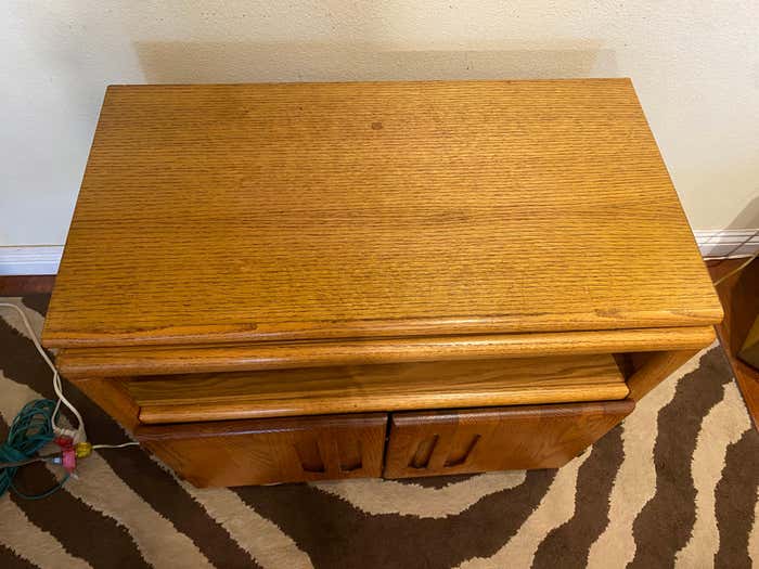 Midcentury Rolling TV Cabinet in Walnut
