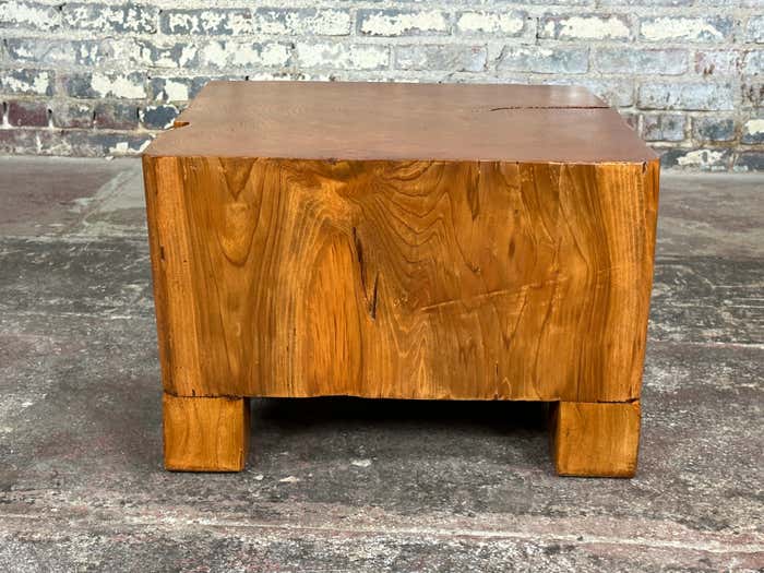 Rough Low Square Chestnut Pedestal