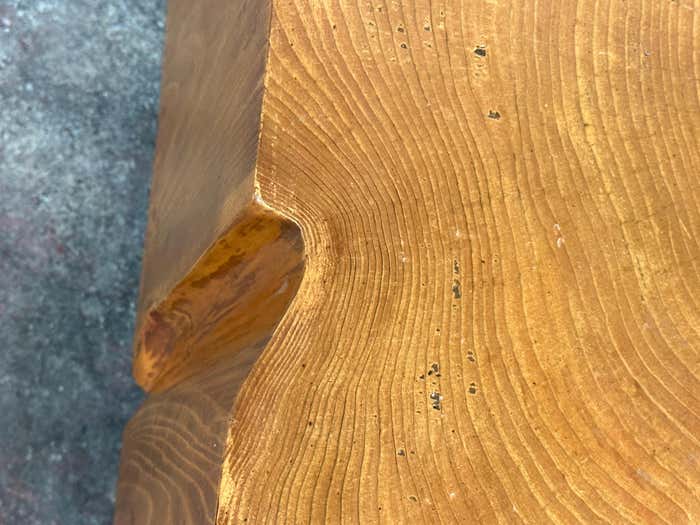 Rough Low Square Chestnut Pedestal