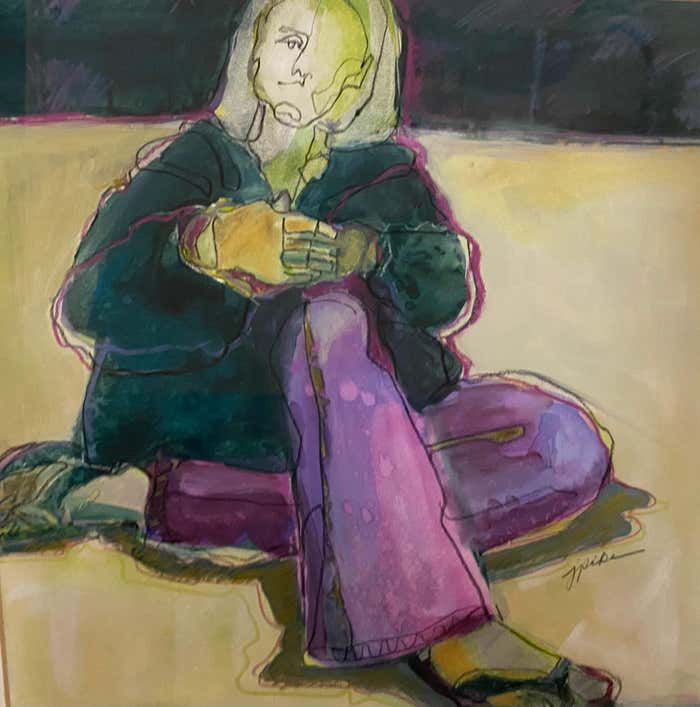 Portrait Watercolor by Judy Pike