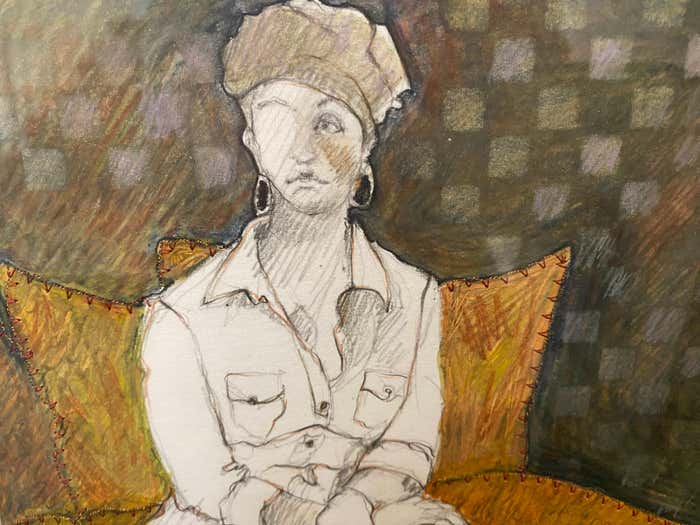 Mixed Media Color Pencil Drawing by Judy Pike