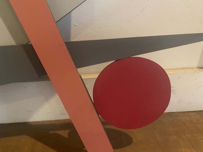 Pink and Grey Geometric Constructivist Wall Sculpture