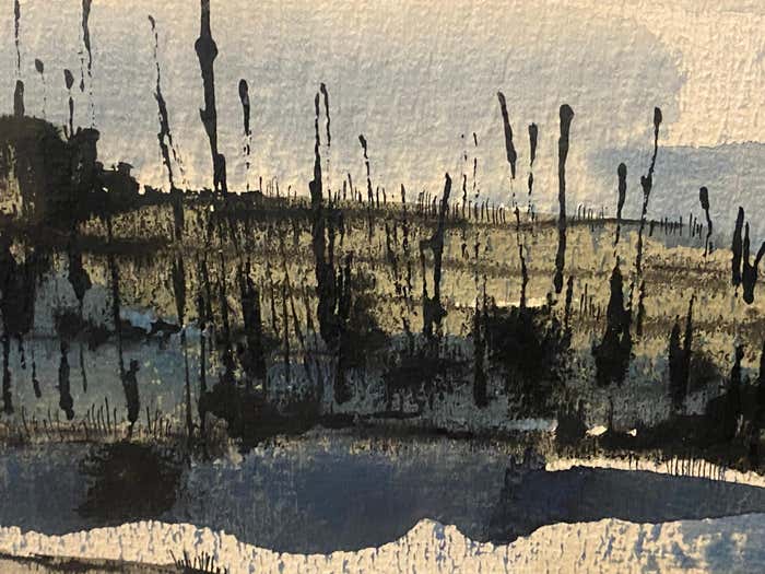 "Mirror of the soul", Australian Landscape Watercolor by Robert Wade