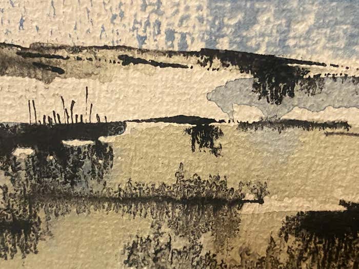 "Mirror of the soul", Australian Landscape Watercolor by Robert Wade