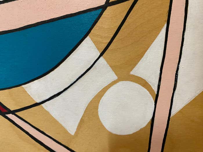 Post-Modern Mannequin Acrylic Painting on Wood Panel