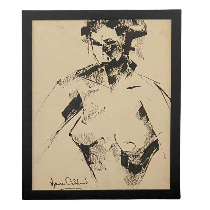 "Nude" Ink Drawing by Leon Collard