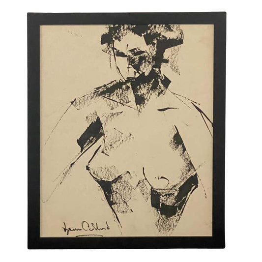 "Nude" Ink Drawing by Leon Collard