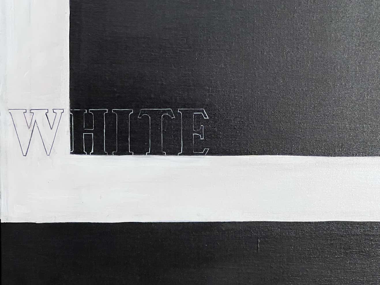 "Black on White on Black on White" Oil on Canvas by David Segel