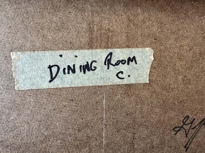 "Dining Room " Monochromatic Interior Scene in Sepia Tones by Geoffrey Johnson