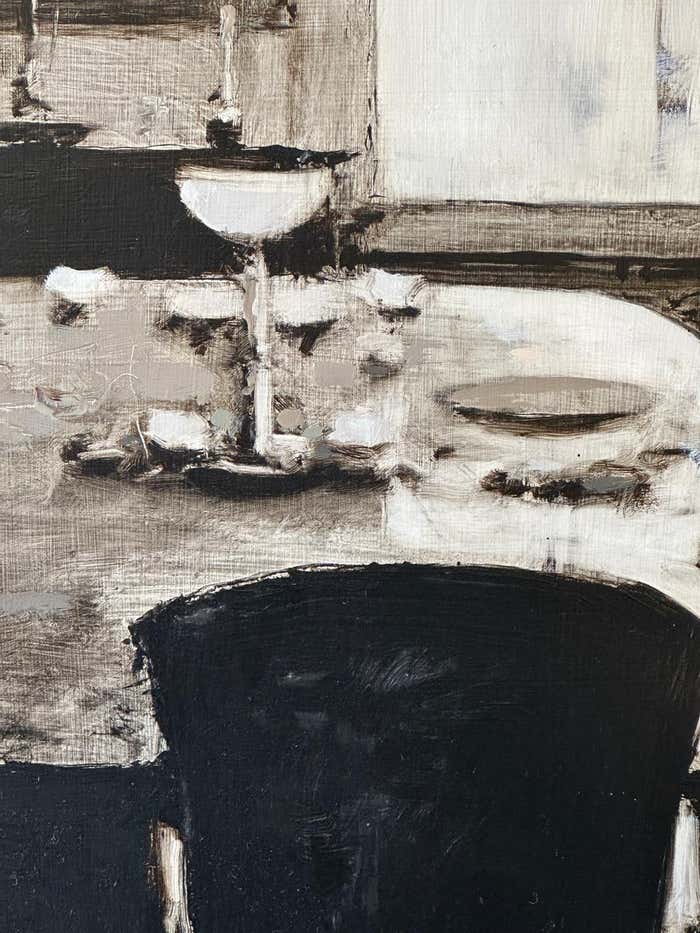 "Dining Room " Monochromatic Interior Scene in Sepia Tones by Geoffrey Johnson