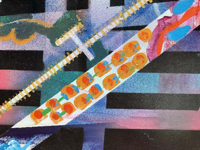 "Downtown San Francisco" Cityscape Acrylic Abstract by Charles Hamilton