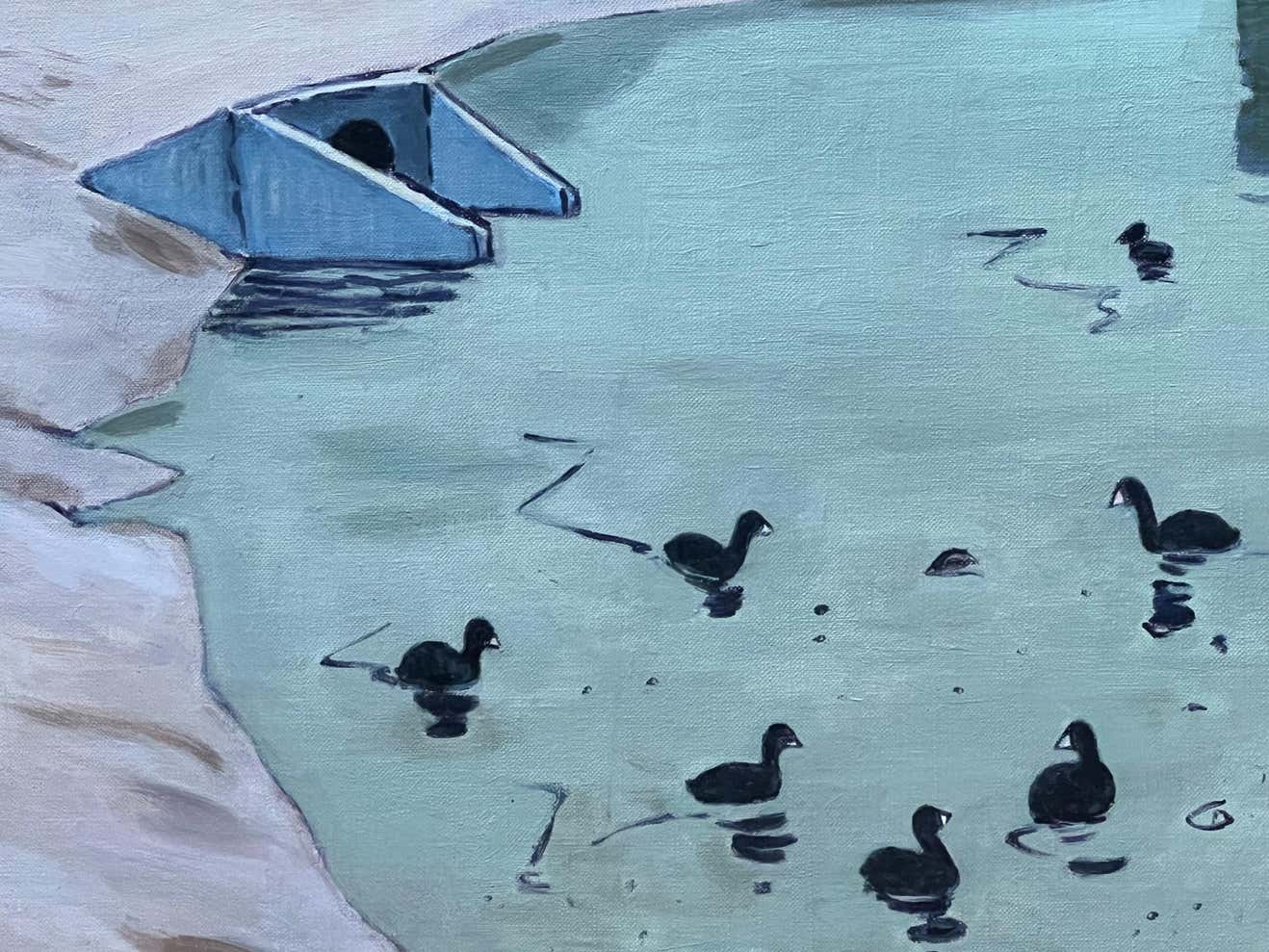 "Duck Lake" California Expressionist Oil Landscape by John Mitchell Martin