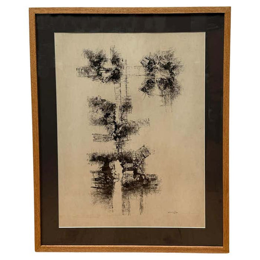 Enigmatic Monochrome Black and White Ink Drawing