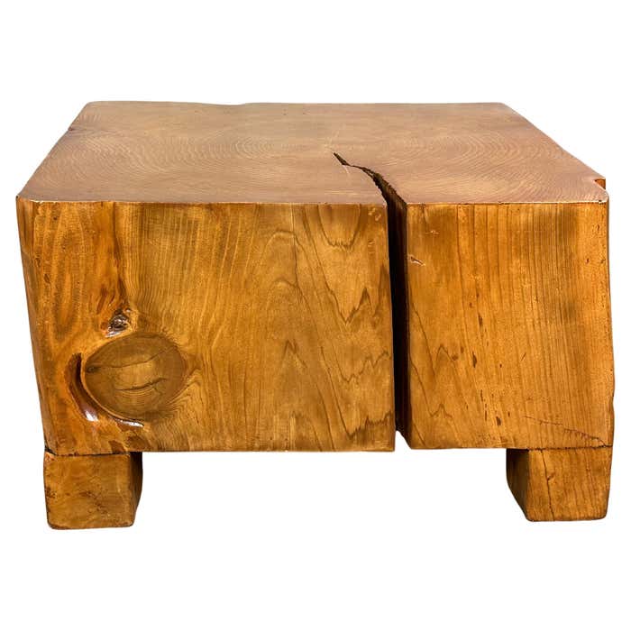 Rough Low Square Chestnut Pedestal