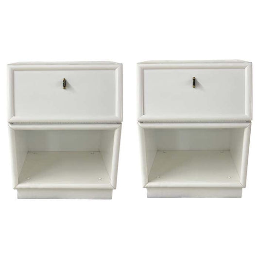 Pair of White Nightstands by Henredon