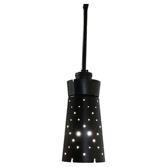 1950s Black Lacquer Steel Pendant Light