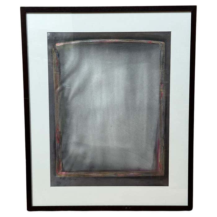 "Floating Frame" Abstract Purple and Grey Painting by Betty Marvin